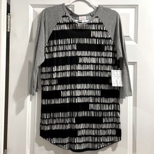 NWT LuLaRoe Randy baseball sleeve shirt L